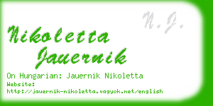 nikoletta jauernik business card